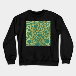 Gold Emerald Hand Drawn Geometric Jewel Tone Circles Crewneck Sweatshirt